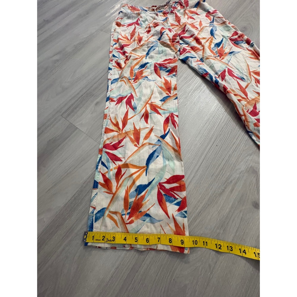 Tommy Bahama Pants Women Tropical Bird of Paradise Linen Blend Wide Leg Pants 6 - Picture 5 of 14